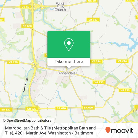 Mapa de Metropolitan Bath & Tile (Metropolitan Bath and Tile), 4201 Martin Ave