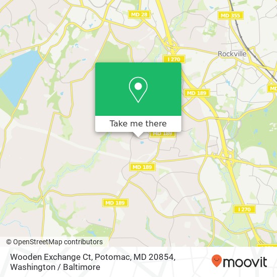 Mapa de Wooden Exchange Ct, Potomac, MD 20854