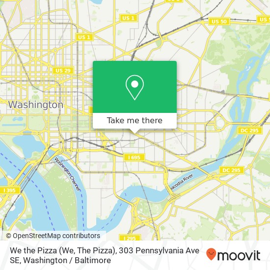 Mapa de We the Pizza (We, The Pizza), 303 Pennsylvania Ave SE