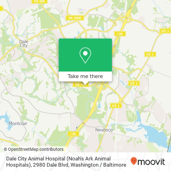 Mapa de Dale City Animal Hospital (Noah's Ark Animal Hospitals), 2980 Dale Blvd