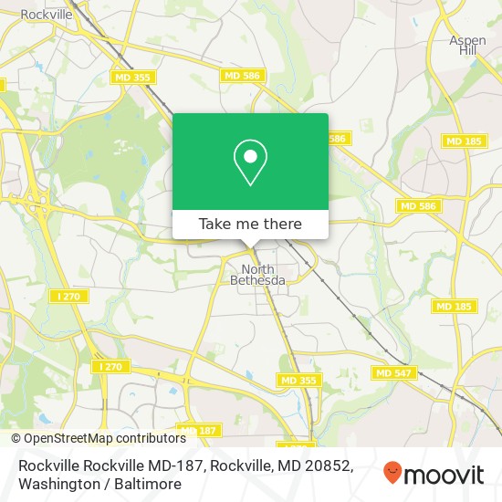 Mapa de Rockville Rockville MD-187, Rockville, MD 20852
