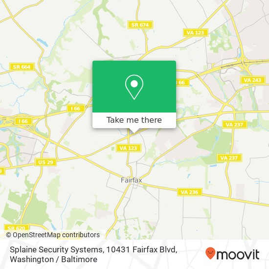 Mapa de Splaine Security Systems, 10431 Fairfax Blvd