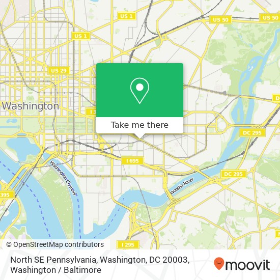 Mapa de North SE Pennsylvania, Washington, DC 20003