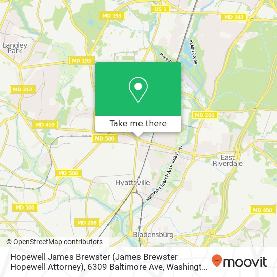 Mapa de Hopewell James Brewster (James Brewster Hopewell Attorney), 6309 Baltimore Ave