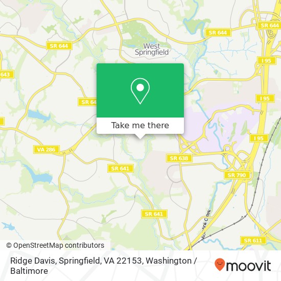 Mapa de Ridge Davis, Springfield, VA 22153