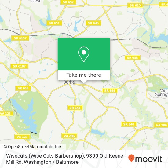 Wisecuts (Wise Cuts Barbershop), 9300 Old Keene Mill Rd map