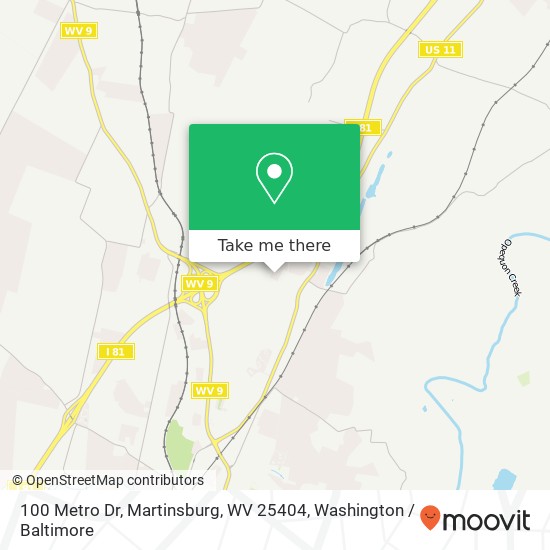 Mapa de 100 Metro Dr, Martinsburg, WV 25404