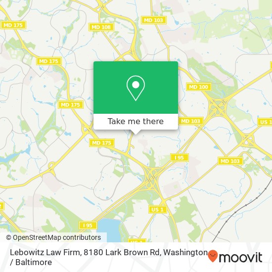 Lebowitz Law Firm, 8180 Lark Brown Rd map