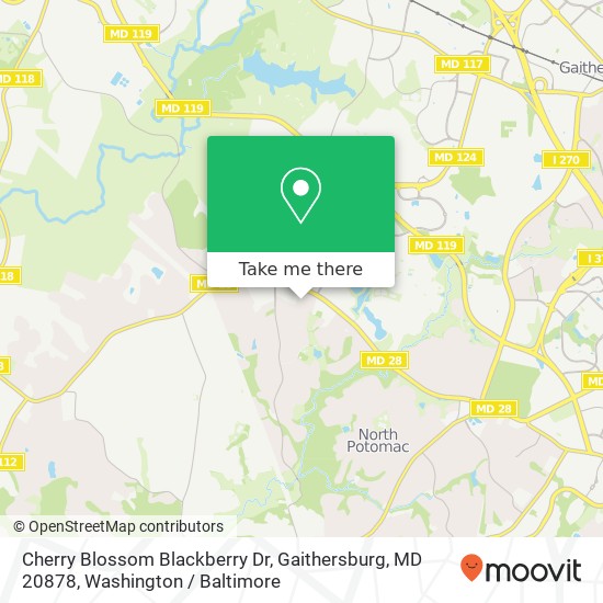 Mapa de Cherry Blossom Blackberry Dr, Gaithersburg, MD 20878