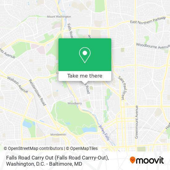 Mapa de Falls Road Carry Out