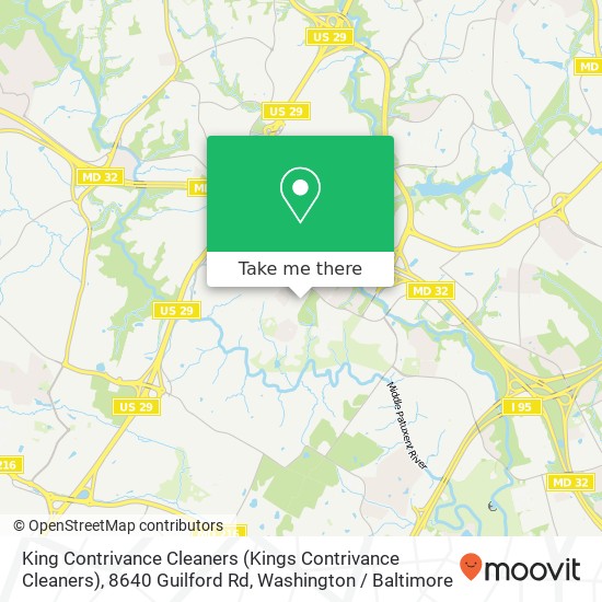 King Contrivance Cleaners (Kings Contrivance Cleaners), 8640 Guilford Rd map