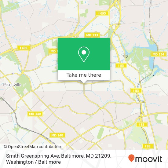 Smith Greenspring Ave, Baltimore, MD 21209 map