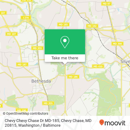 Chevy Chevy Chase Dr MD-185, Chevy Chase, MD 20815 map