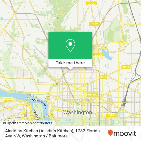 Mapa de Aladdin's Kitchen (Alladin's Kitchen), 1782 Florida Ave NW