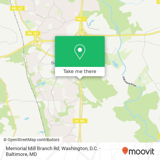 Memorial Mill Branch Rd, Bowie, MD 20716 map
