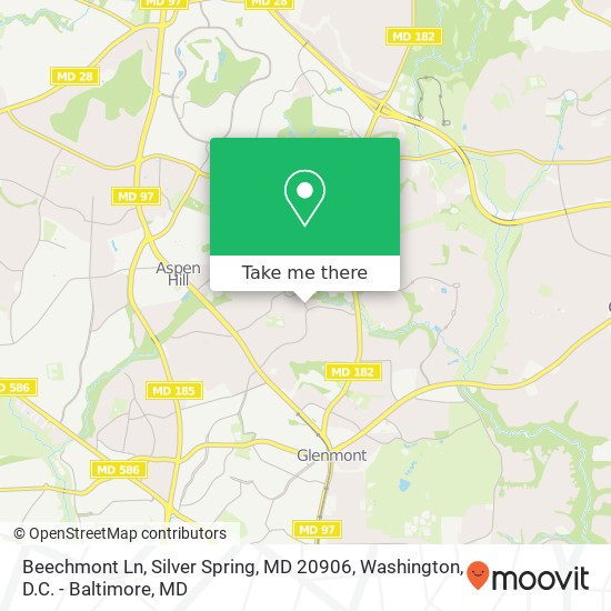 Mapa de Beechmont Ln, Silver Spring, MD 20906