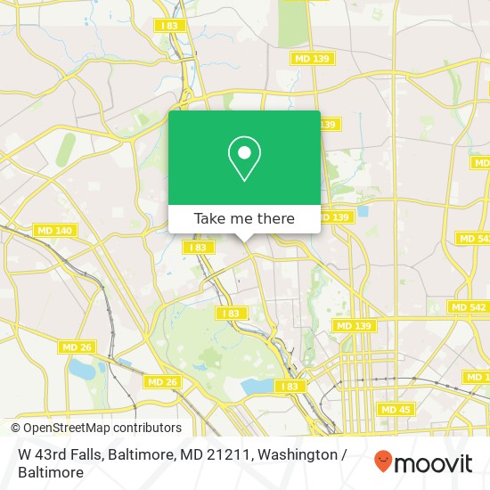 Mapa de W 43rd Falls, Baltimore, MD 21211