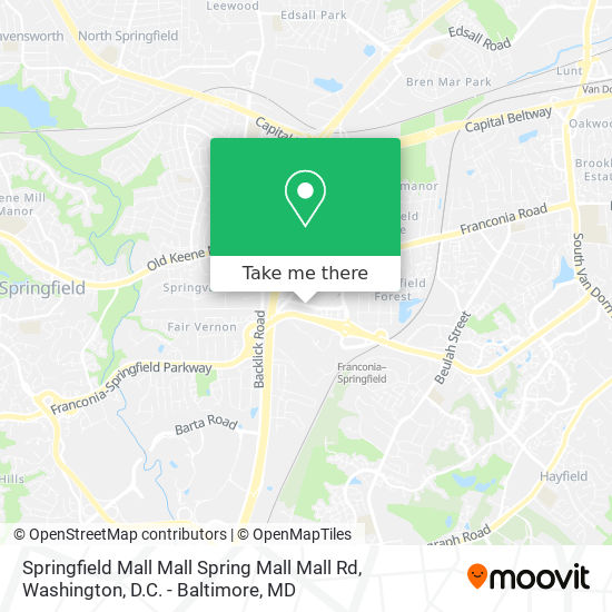 Mapa de Springfield Mall Mall Spring Mall Mall Rd