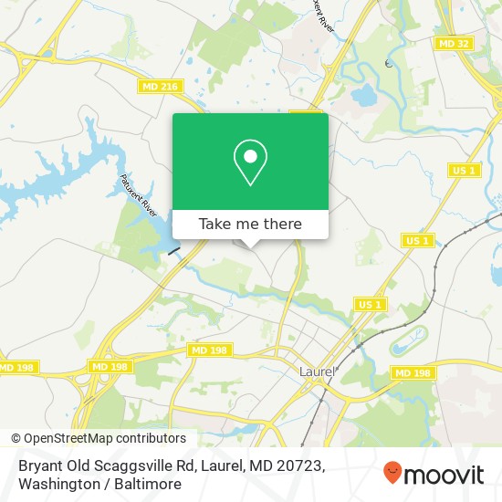 Mapa de Bryant Old Scaggsville Rd, Laurel, MD 20723