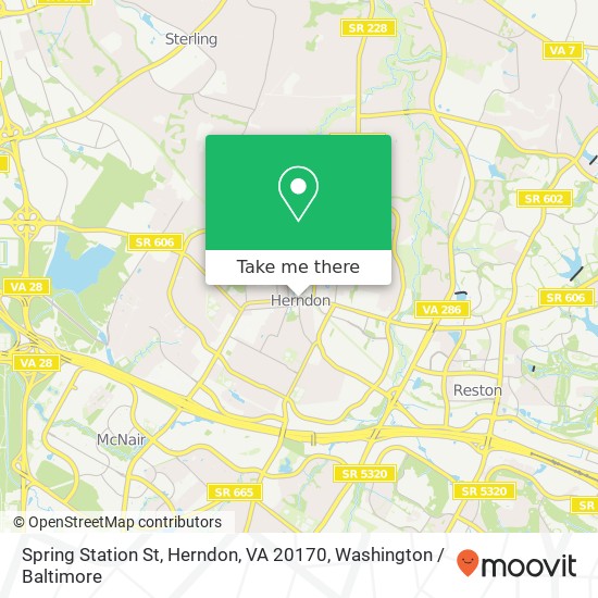 Mapa de Spring Station St, Herndon, VA 20170