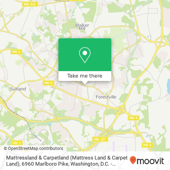 Mapa de Mattressland & Carpetland (Mattress Land & Carpet Land), 6960 Marlboro Pike