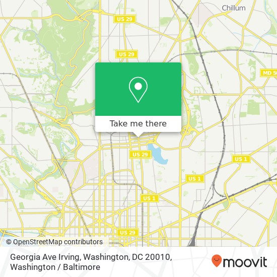 Georgia Ave Irving, Washington, DC 20010 map