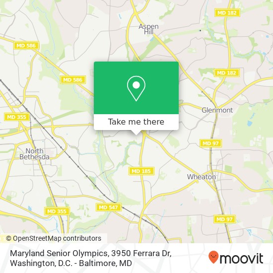 Mapa de Maryland Senior Olympics, 3950 Ferrara Dr