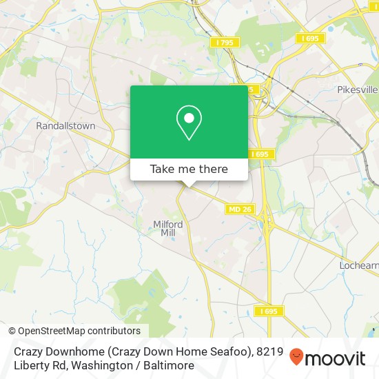 Mapa de Crazy Downhome (Crazy Down Home Seafoo), 8219 Liberty Rd