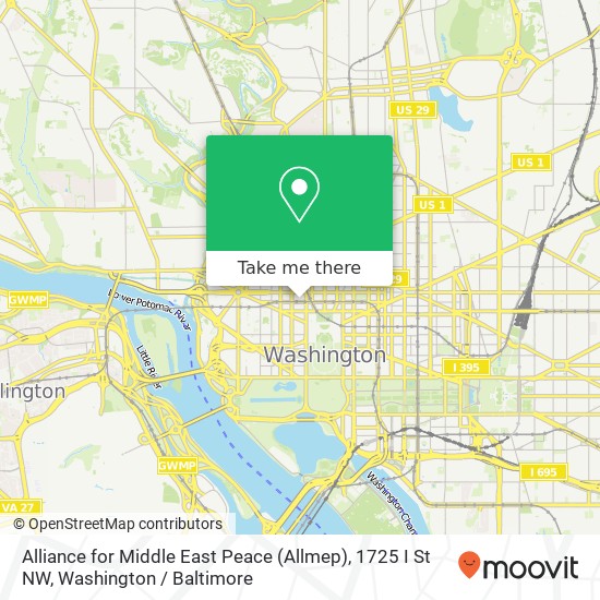 Alliance for Middle East Peace (Allmep), 1725 I St NW map