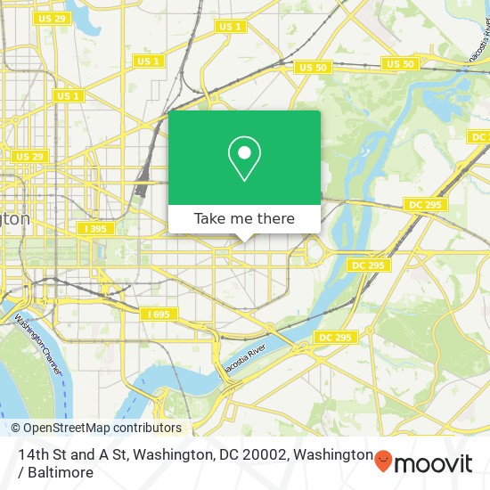 Mapa de 14th St and A St, Washington, DC 20002