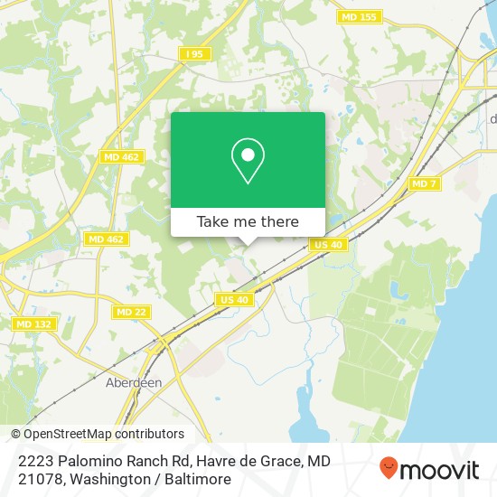 Mapa de 2223 Palomino Ranch Rd, Havre de Grace, MD 21078