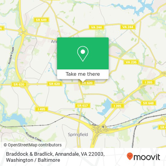 Mapa de Braddock & Bradlick, Annandale, VA 22003