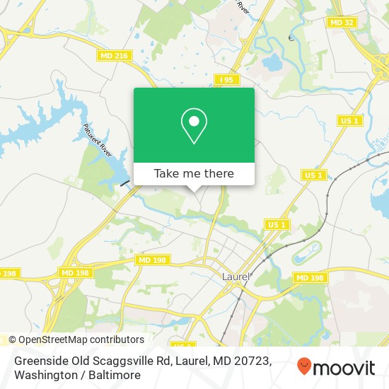 Mapa de Greenside Old Scaggsville Rd, Laurel, MD 20723