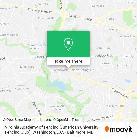 Mapa de Virginia Academy of Fencing (American University Fencing Club)