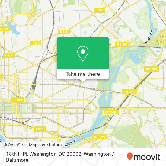 Mapa de 18th H Pl, Washington, DC 20002