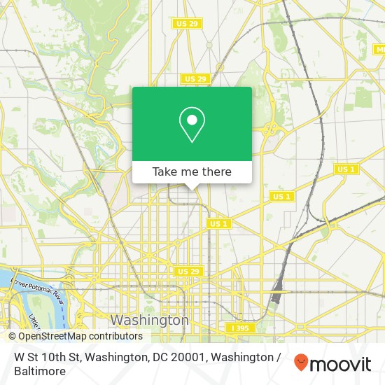 W St 10th St, Washington, DC 20001 map