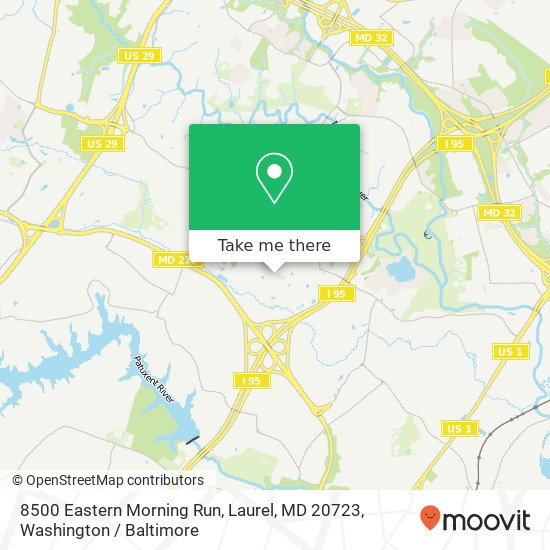 Mapa de 8500 Eastern Morning Run, Laurel, MD 20723