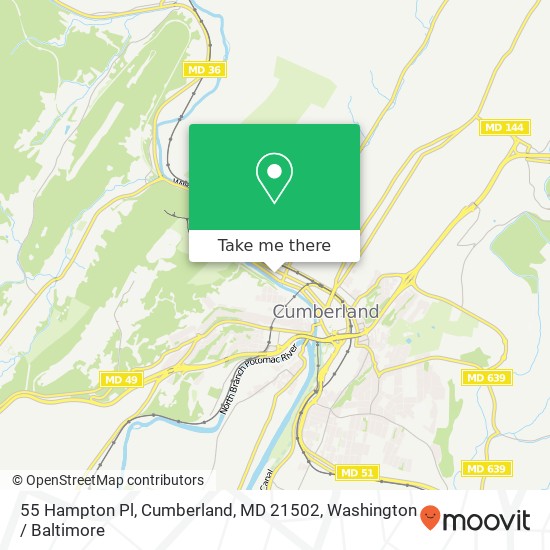 55 Hampton Pl, Cumberland, MD 21502 map