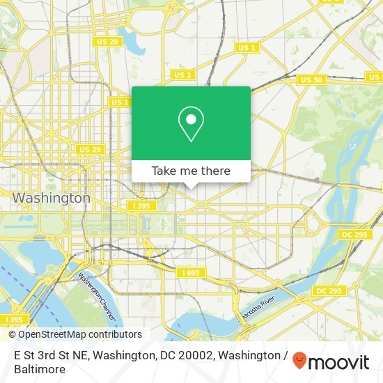 Mapa de E St 3rd St NE, Washington, DC 20002