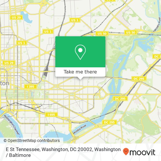 Mapa de E St Tennessee, Washington, DC 20002