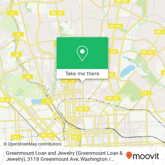 Mapa de Greenmount Loan and Jewelry (Greenmount Loan & Jewelry), 3118 Greenmount Ave