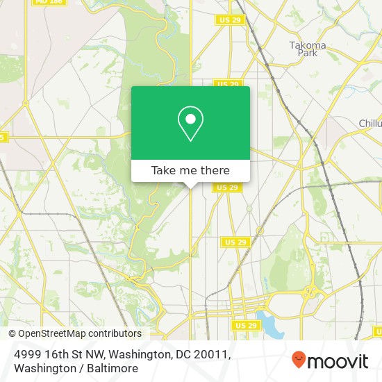 Mapa de 4999 16th St NW, Washington, DC 20011