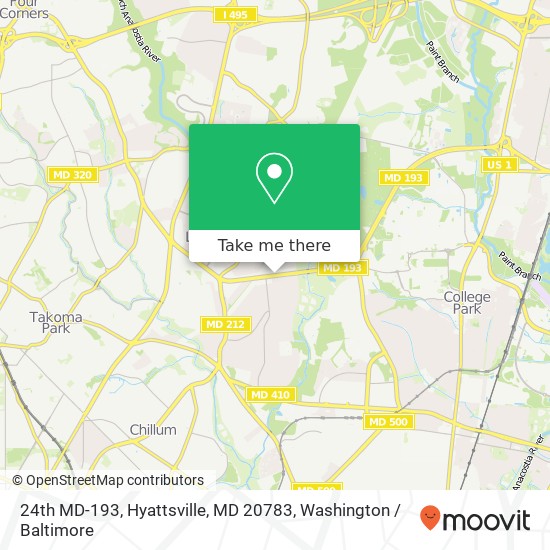 24th MD-193, Hyattsville, MD 20783 map