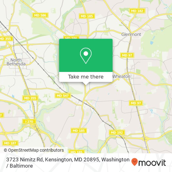 Mapa de 3723 Nimitz Rd, Kensington, MD 20895