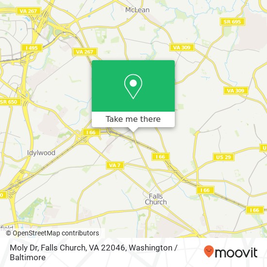 Mapa de Moly Dr, Falls Church, VA 22046