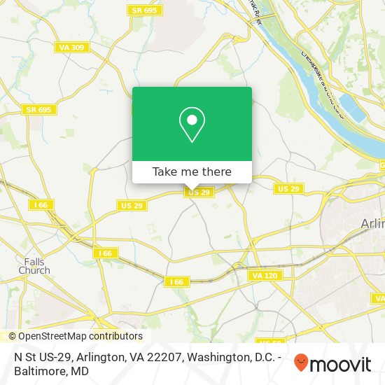 Mapa de N St US-29, Arlington, VA 22207