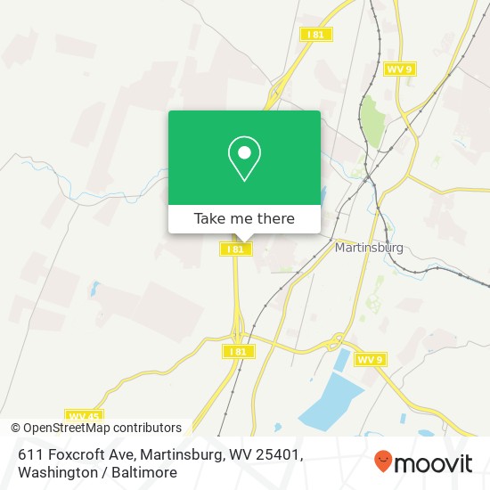 611 Foxcroft Ave, Martinsburg, WV 25401 map