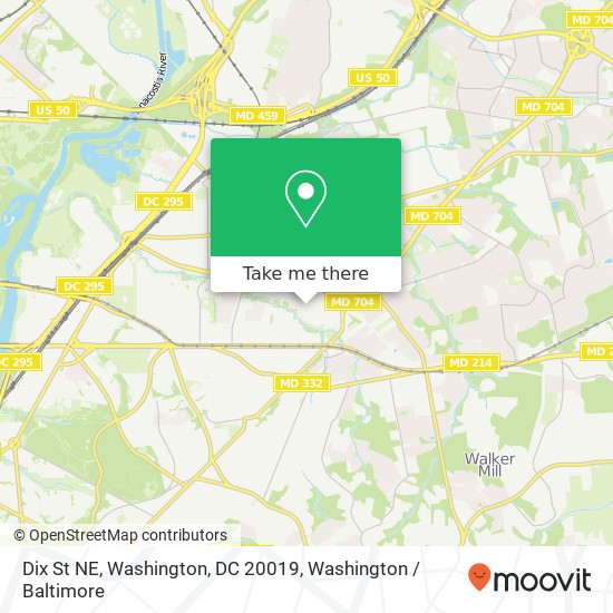 Dix St NE, Washington, DC 20019 map