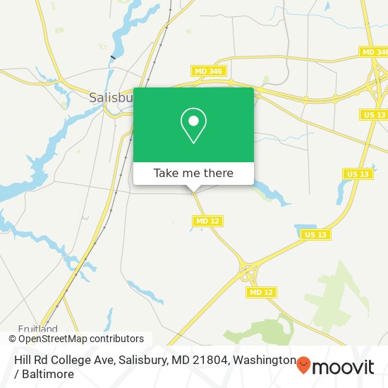 Hill Rd College Ave, Salisbury, MD 21804 map