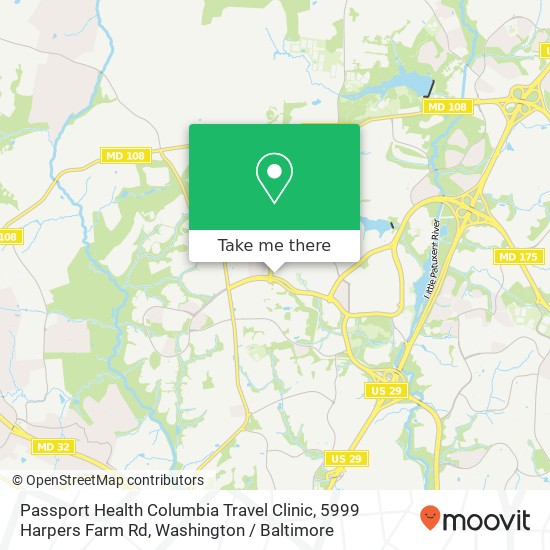 Mapa de Passport Health Columbia Travel Clinic, 5999 Harpers Farm Rd